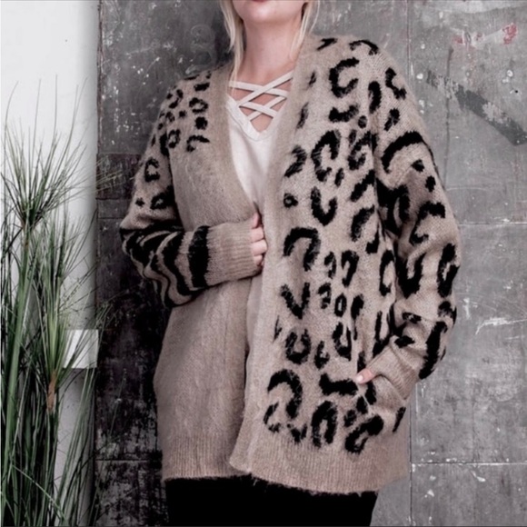 EASEL Animal mohair knitted cardigan sweater 1X - Picture 8 of 8